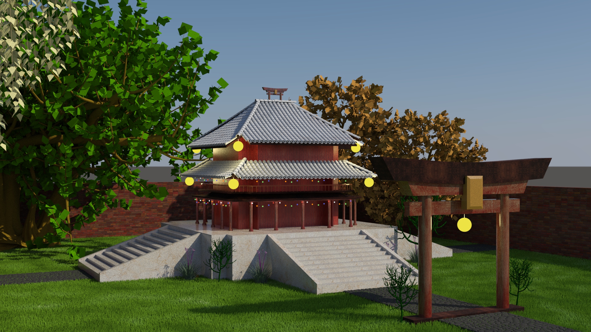 3D Temple Visualization Using Arnold Renderer