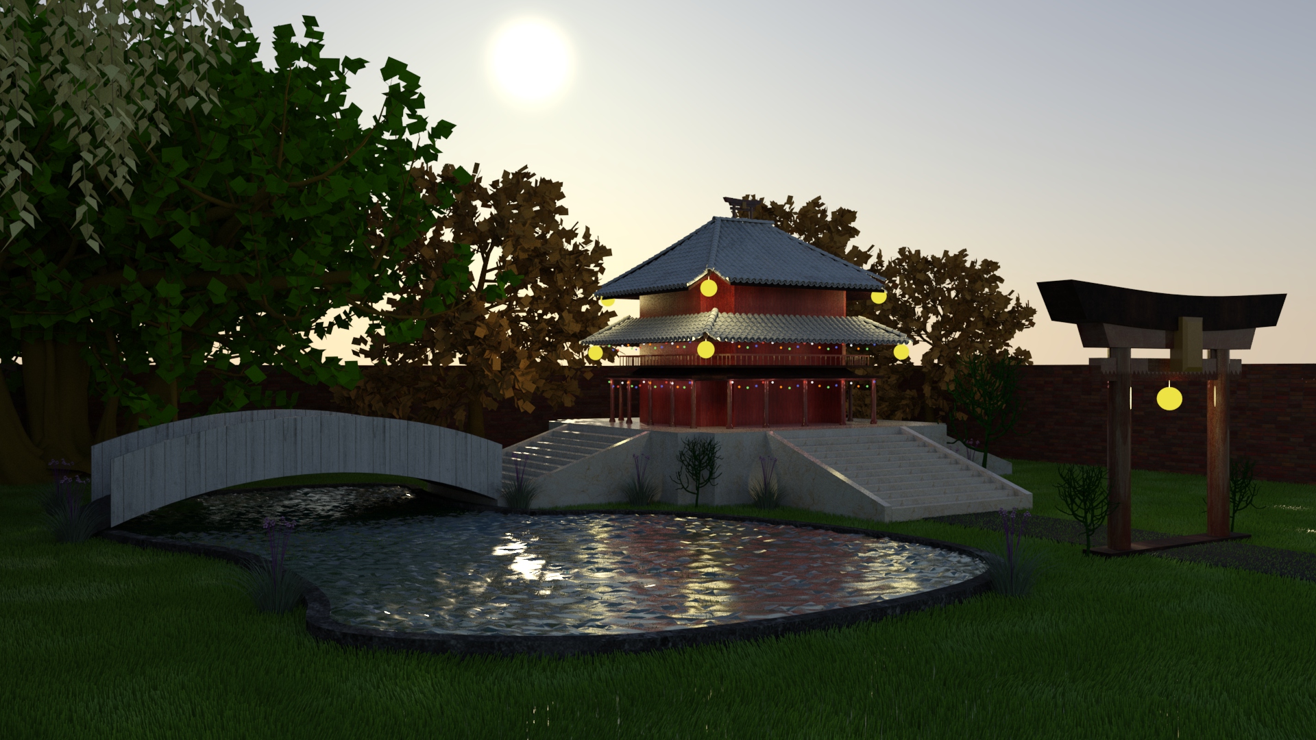 3D Temple Visualization Using Arnold Renderer